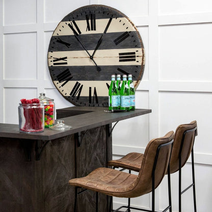 Meritt 37"H Brown Leather High-Back Bar Stool -- Brown