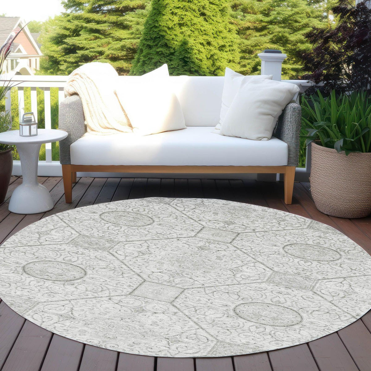 Iriora Gray Washable Indoor-Outdoor Rug