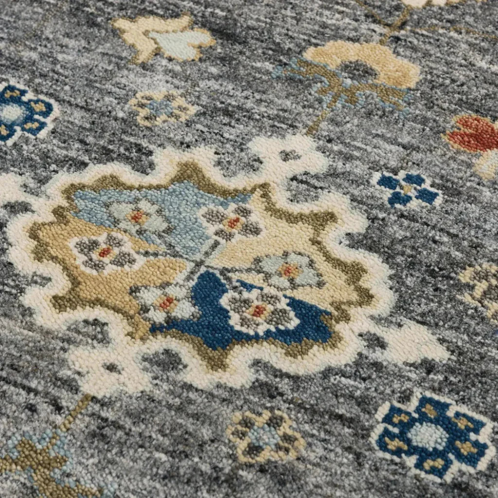 Abra Floral Gray Large Area Rugs For Living Room - LOOMLAN - LOOMLAN - Area Rugs