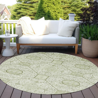 Iriora Green Washable Indoor-Outdoor Rug