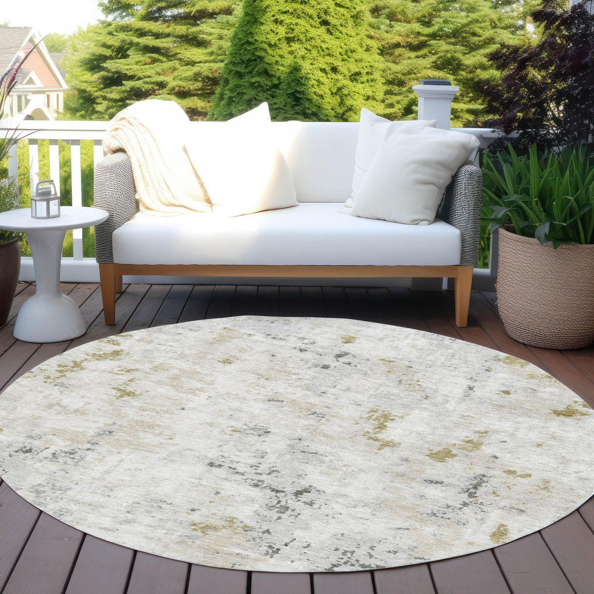Jaelaris Ivory Washable Indoor-Outdoor Rug