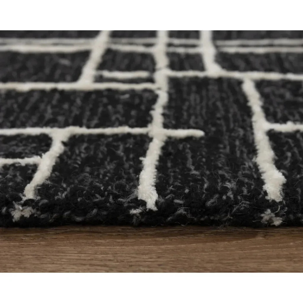 Bada Geometric Black Area Rugs For Living Room -- black