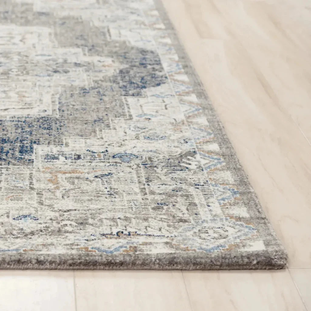 Alma Medallion Dark Gray Large Area Rugs -- gray
