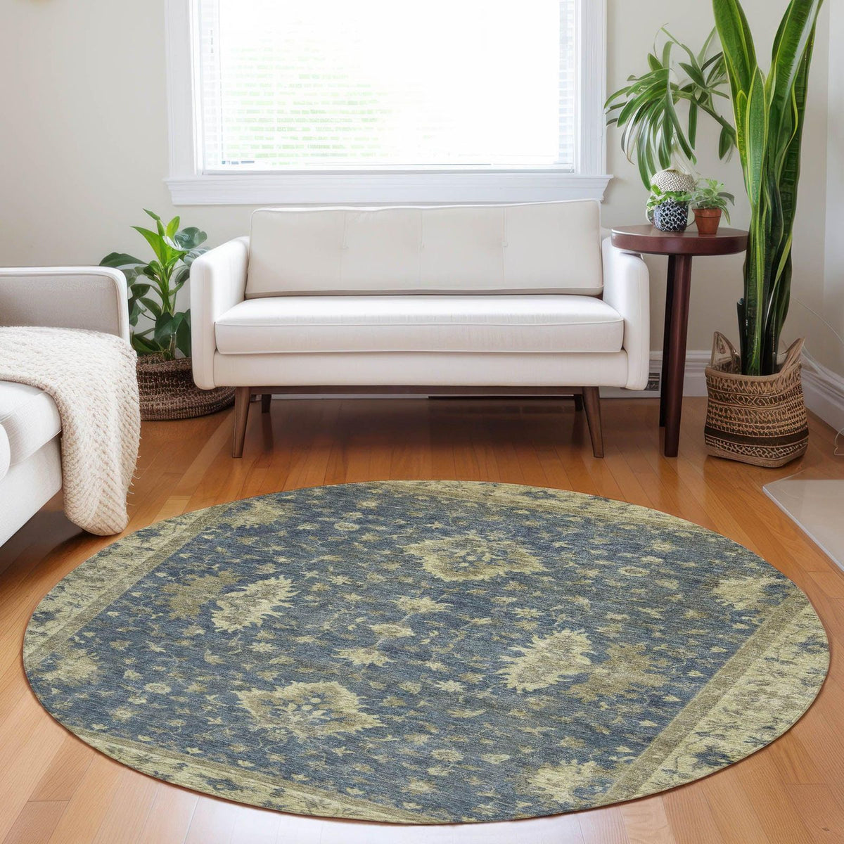Iriaris Blue Washable Indoor-Outdoor Rug