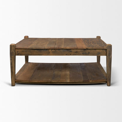 Ashwick 44" Dark Brown Reclaimed Wood Square Coffee Table -- Dark Brown