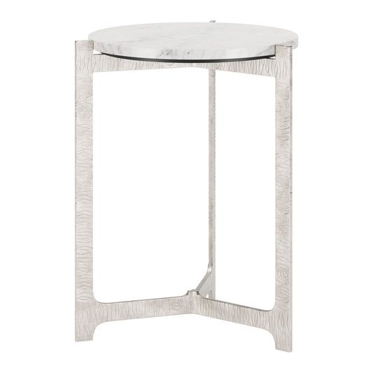 Barmas Marble and Aluminum Round Side Table