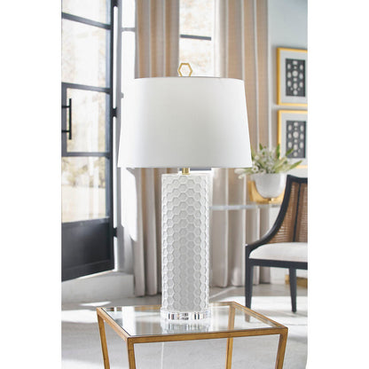 April Honeycomb Pattern Ceramic Table Lamp