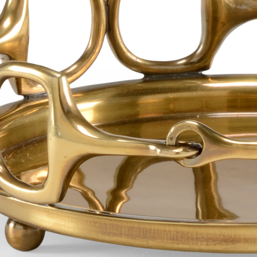 Wildwood Stirrups Brass Round Serving Tray