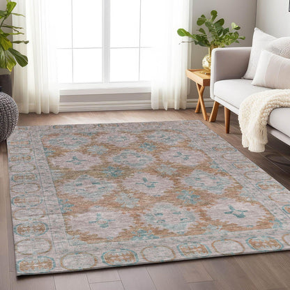 Jaelora Orange Washable Indoor-Outdoor Rug -- view 2