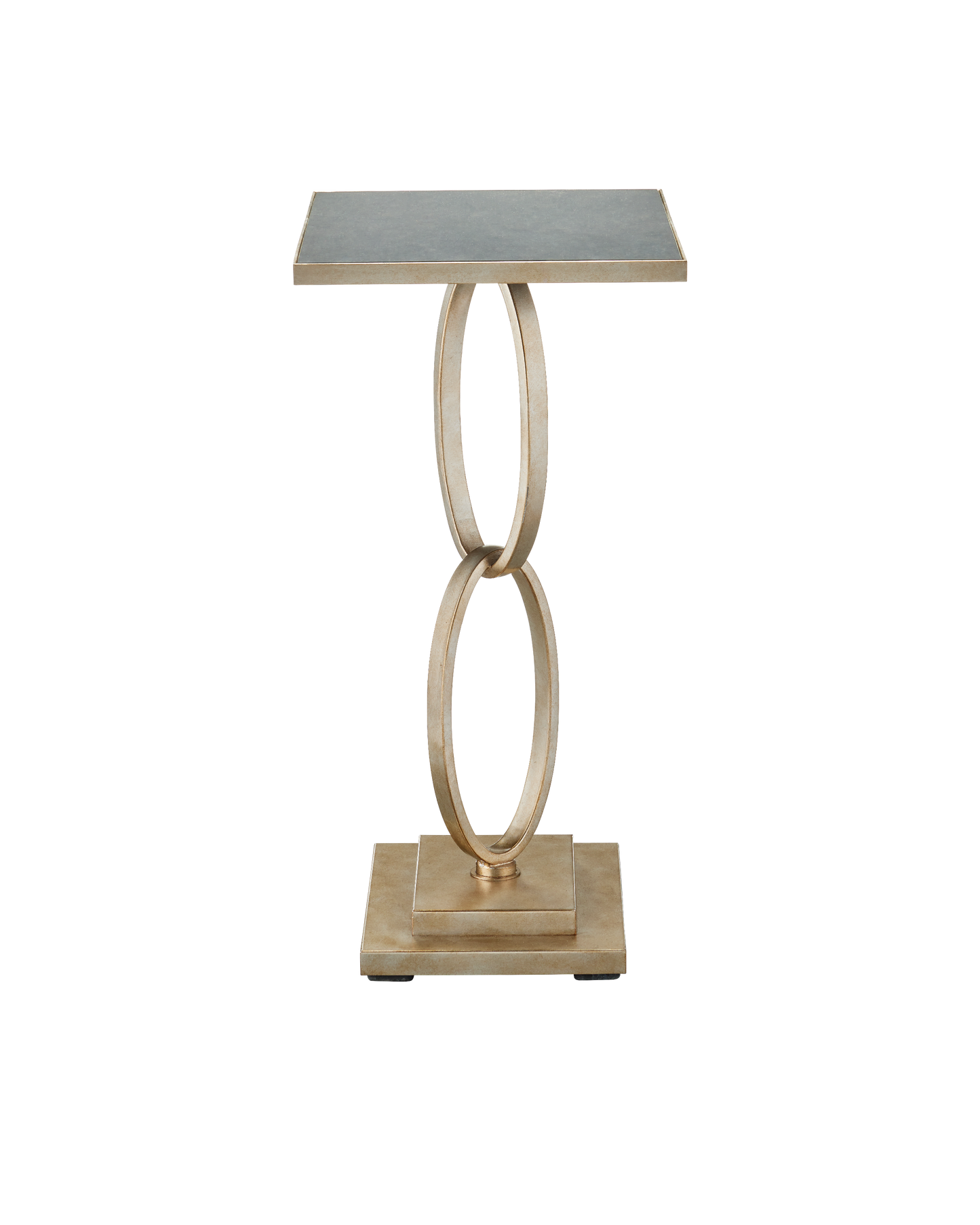 Bangle Champagne Iron and Glass Gold Rectangular Accent Table