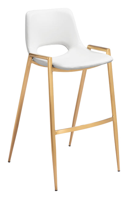 Desi Steel White & Gold Barstool (Set of 2)