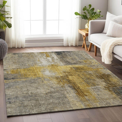 Jaelor Gray Washable Indoor-Outdoor Rug -- gray