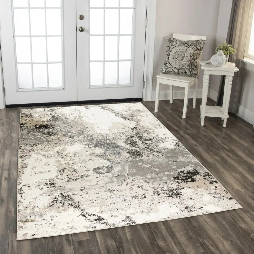 Conk Abstract Beige Kitchen Hallway Runner Rug -- beige