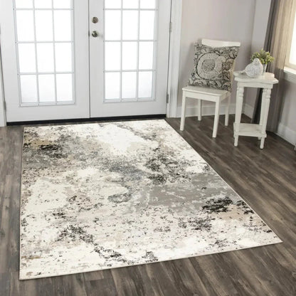 Conk Abstract Beige Kitchen Hallway Runner Rug -- beige
