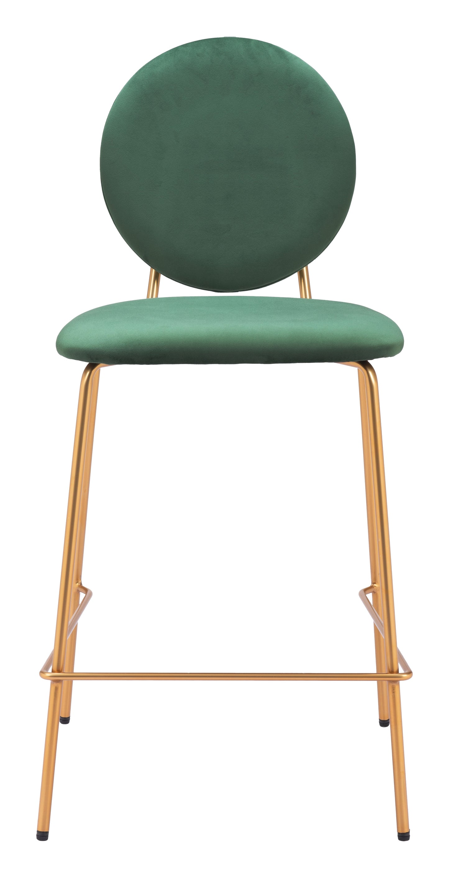 Odessa Steel Green and Gold Counter Stool (Set of 2)