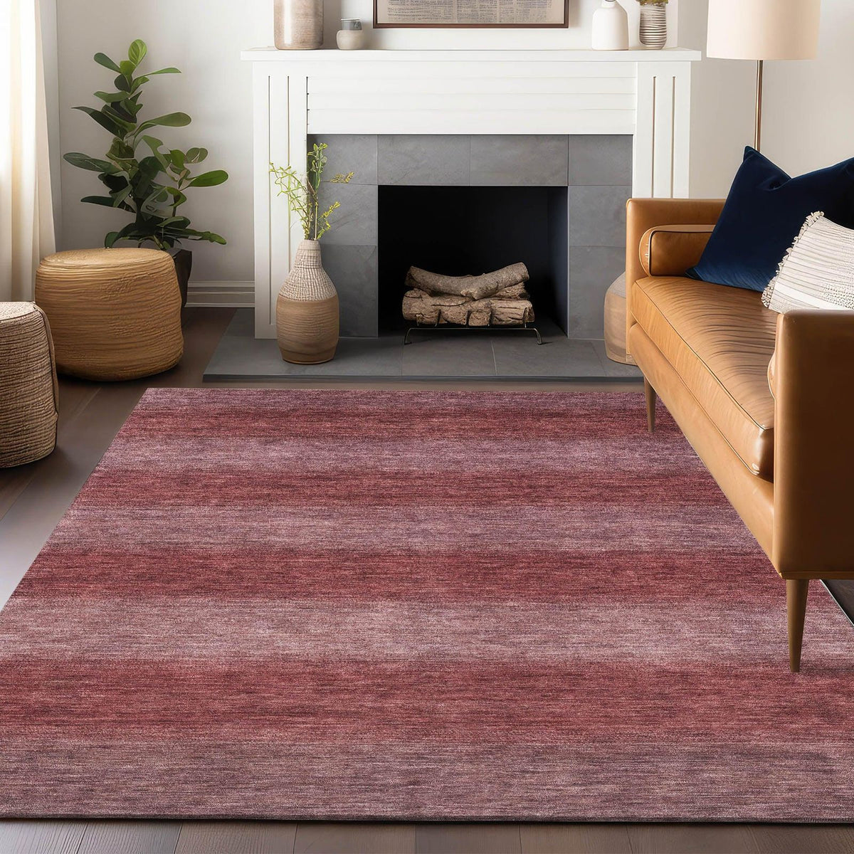 Haelius Paprika Washable Indoor-Outdoor Rug
