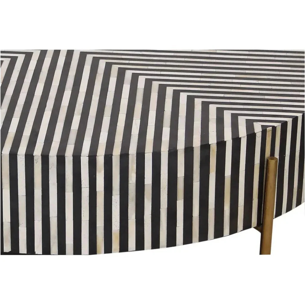 Chameau Art Deco Camel Bone Resin Coffee Table -- view 2