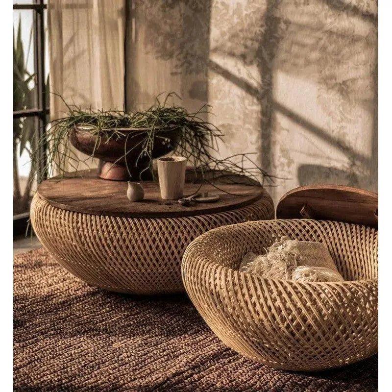 LH Home 25.2" D Bodhi Wave Large Natural Coffee Table