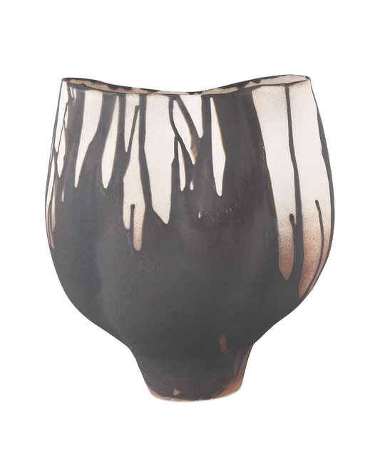 12 in. Inoue Porcelain Black Vase