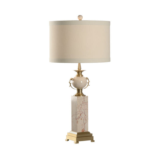 Wildwood Column Genuine Marble Brass Accents Urn Table Lamp