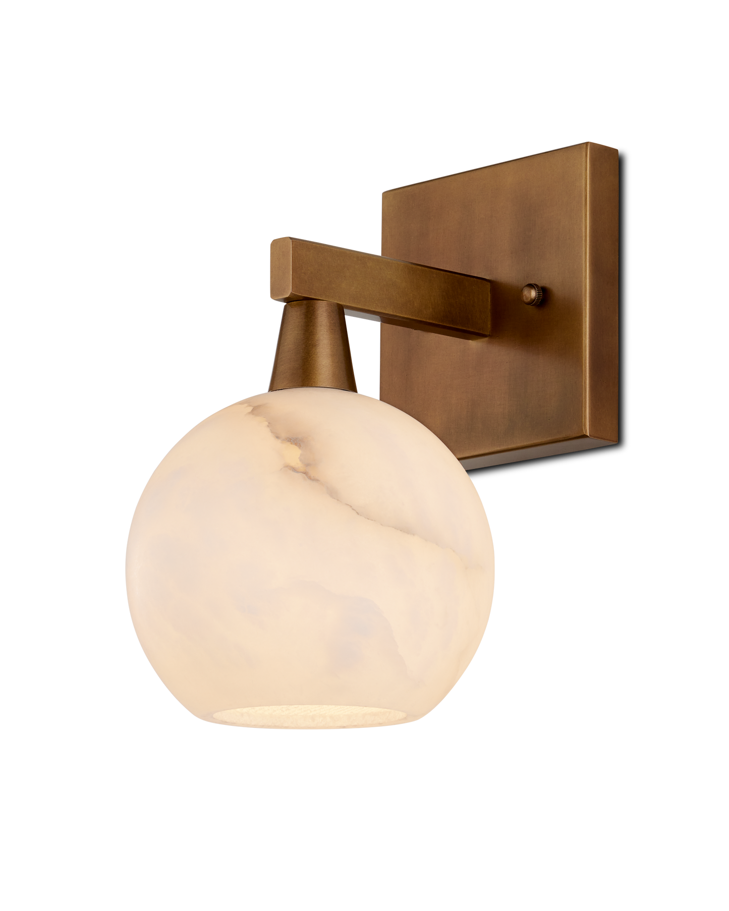 Bombelles Metal and Alabaster Gold Bath Wall Sconce