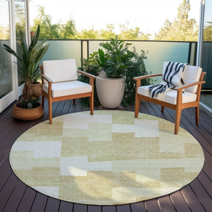 Flowing Harmony Beige Washable Indoor-Outdoor Rug -- beige