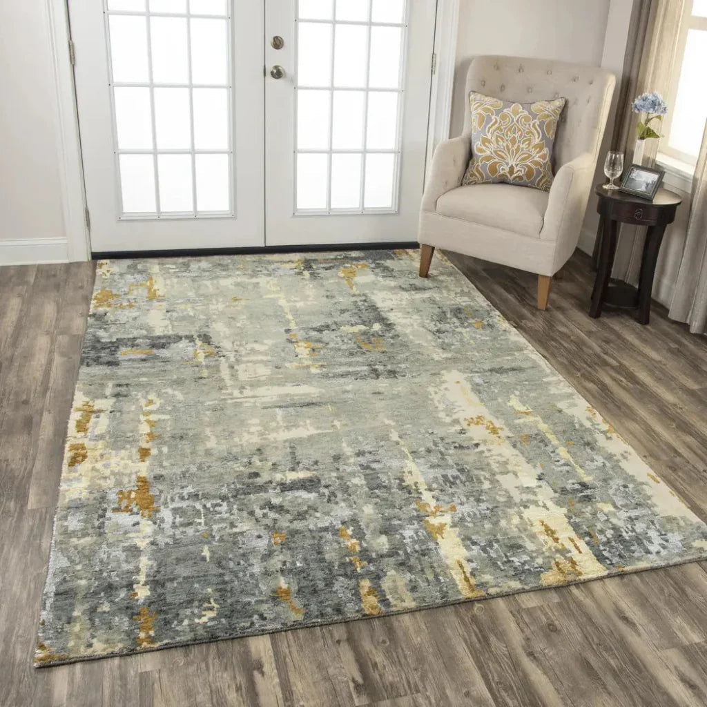 Arti Abstract Gold Large Area Rugs For Living Room -- gold