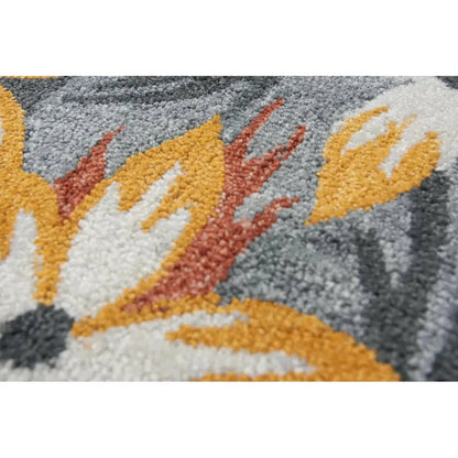 Clun Floral Charcoal Area Rugs For Living Room - LOOMLAN - LOOMLAN - Area Rugs