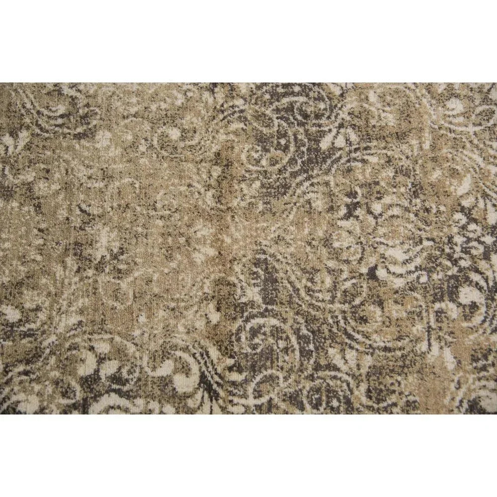 Arla Damask Brown Large Area Rugs For Living Room - LOOMLAN - LOOMLAN - Area Rugs