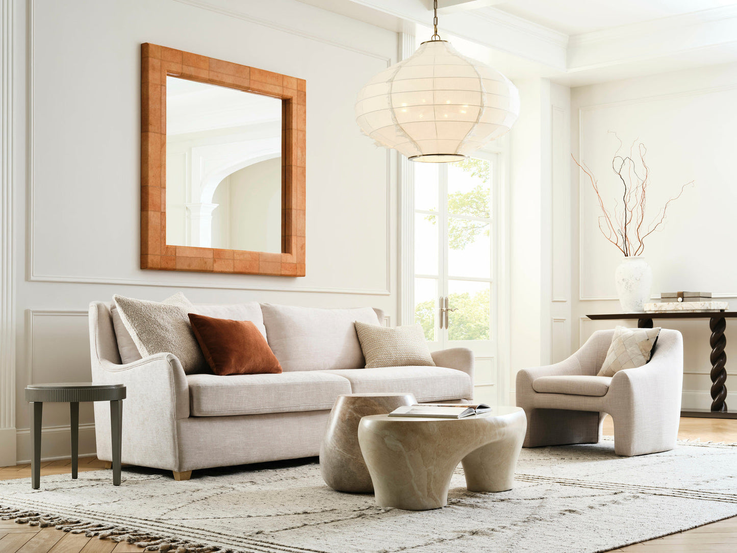 Wildwood Cassidy Linen Fabric Shade White Pendant