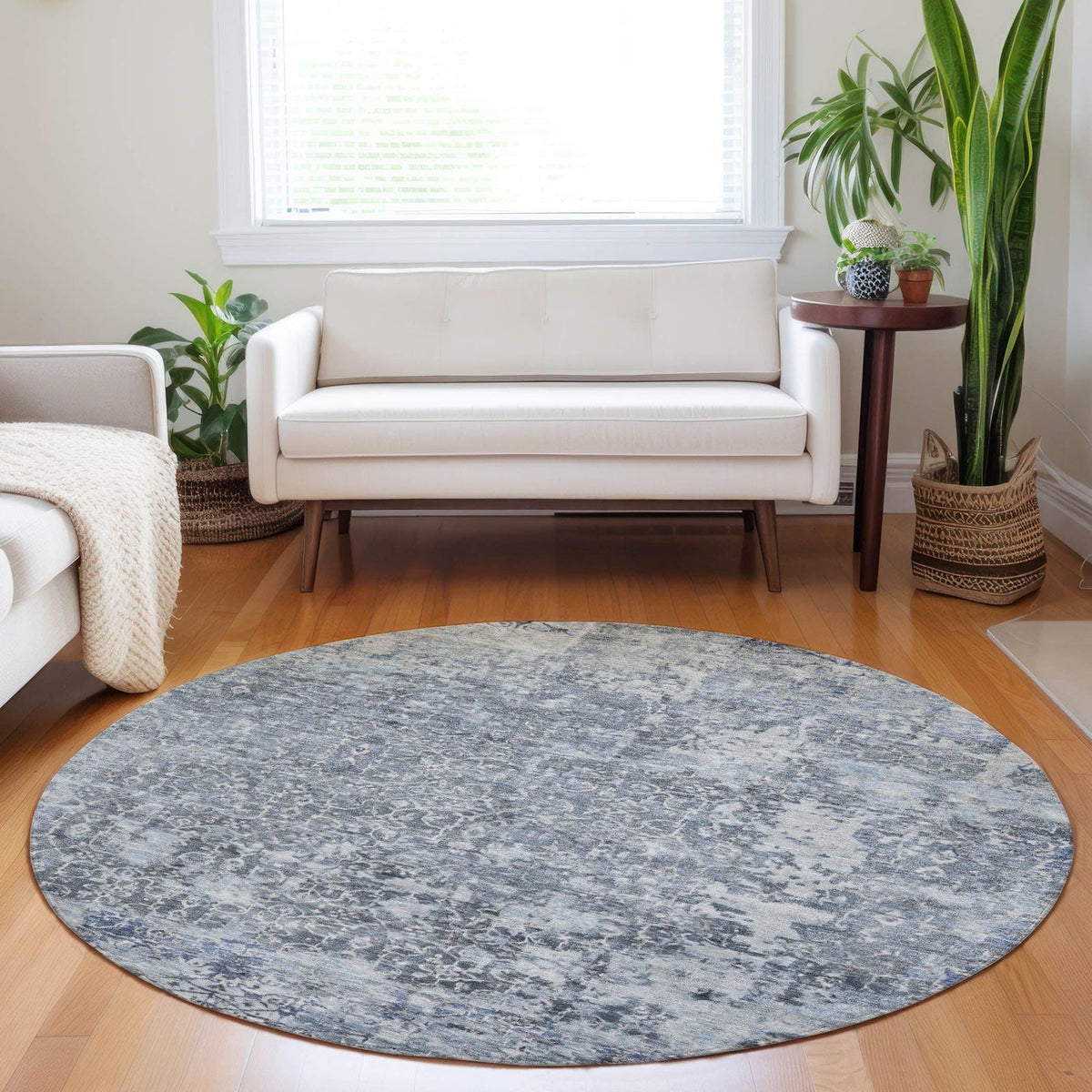 Jaelara Blue Washable Indoor-Outdoor Rug