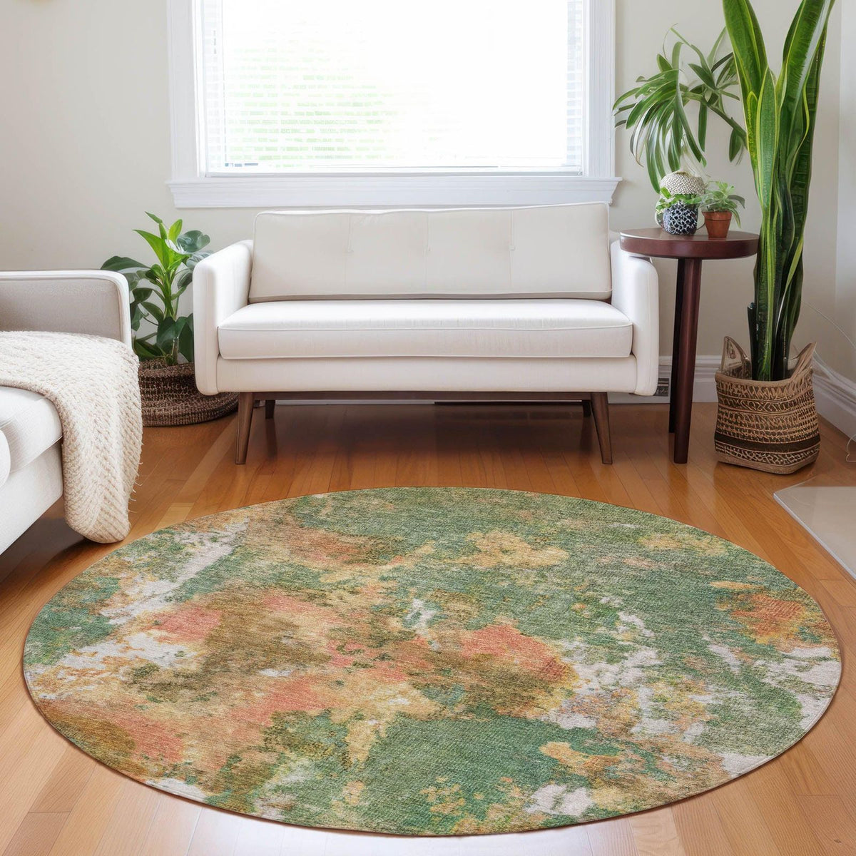 Jaelion Green Washable Indoor-Outdoor Rug