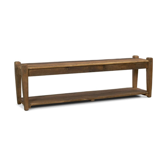 Mercana Ashwick 60" Dark Brown Reclaimed Wood Dining Bench