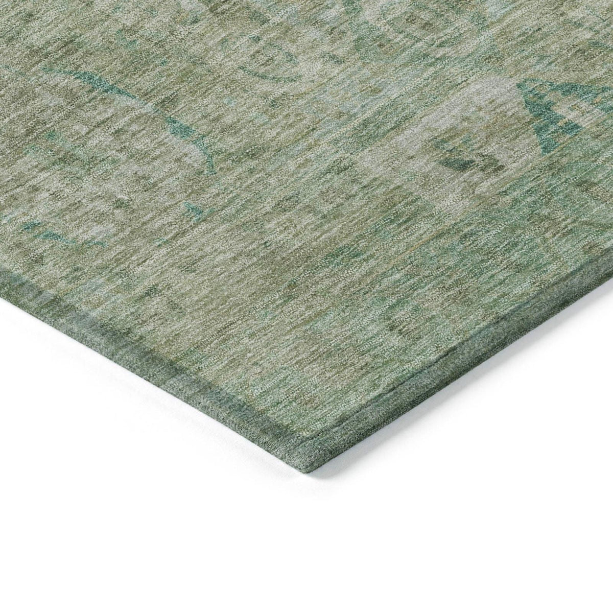 Iriir Green Washable Indoor-Outdoor Rug