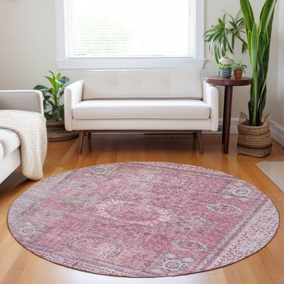 Irias Pink Washable Indoor-Outdoor Rug