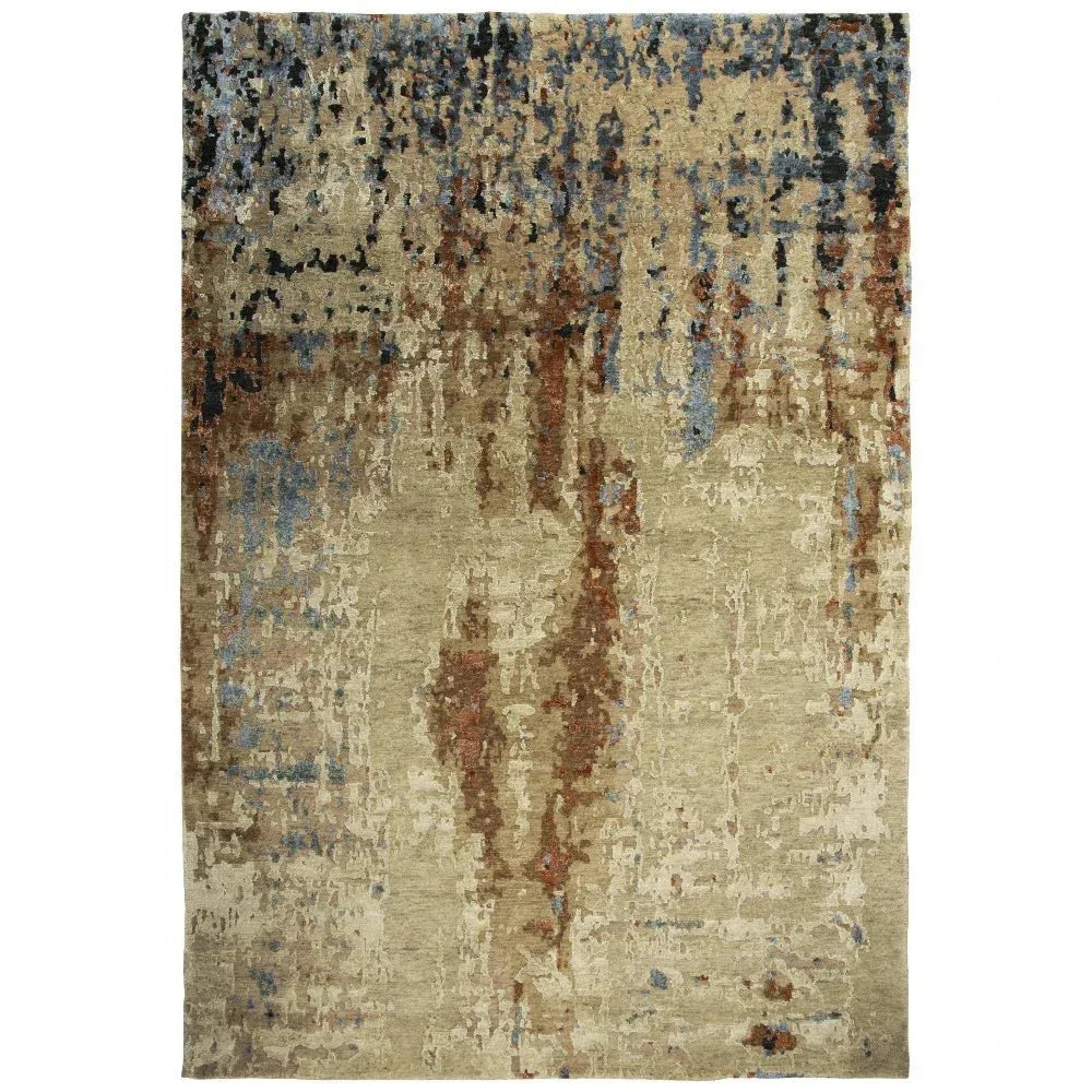 Brix Abstract Beige Large Area Rugs For Living Room