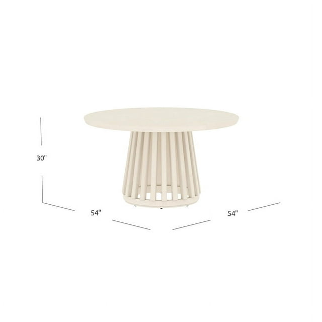 Crystal Cove Wood White Round Dining Table