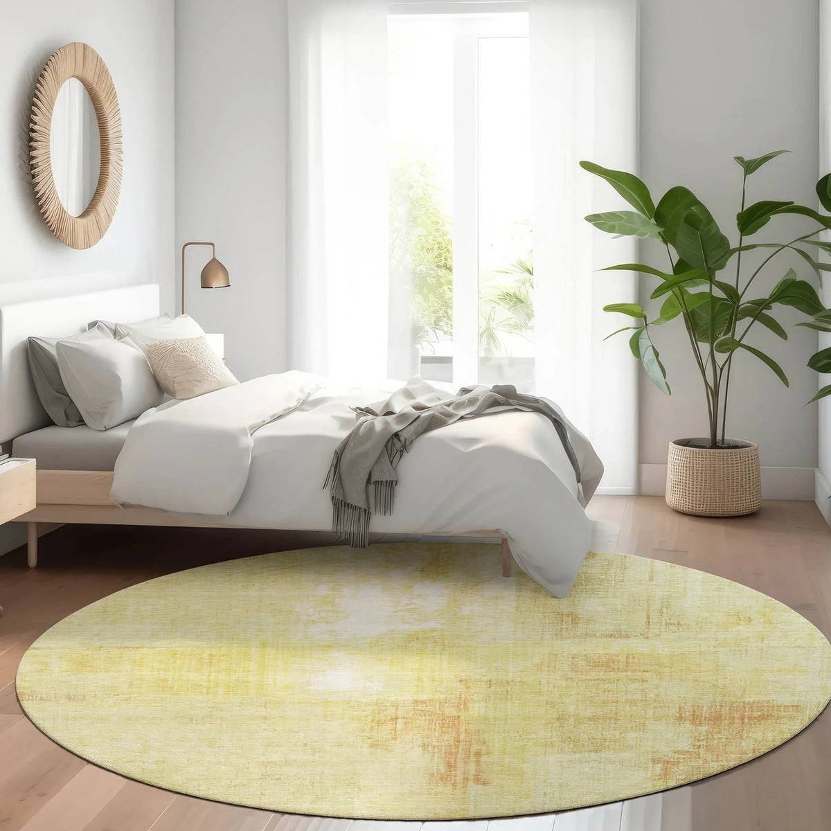 Jaelor Gold Washable Indoor-Outdoor Rug