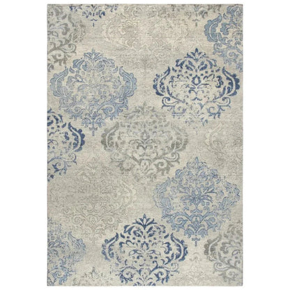 Aram Medallion Blue Large Area Rugs For Living Room