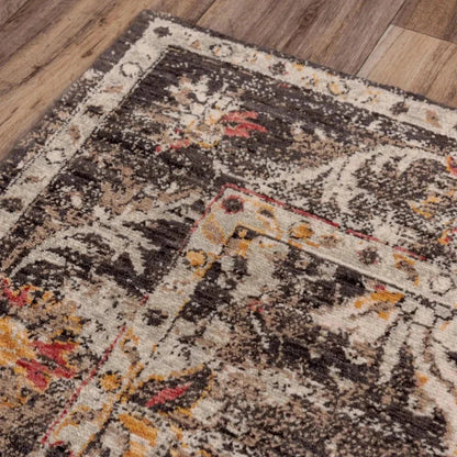 Cute Floral Brown/ Beige Large Area Rugs -- beige