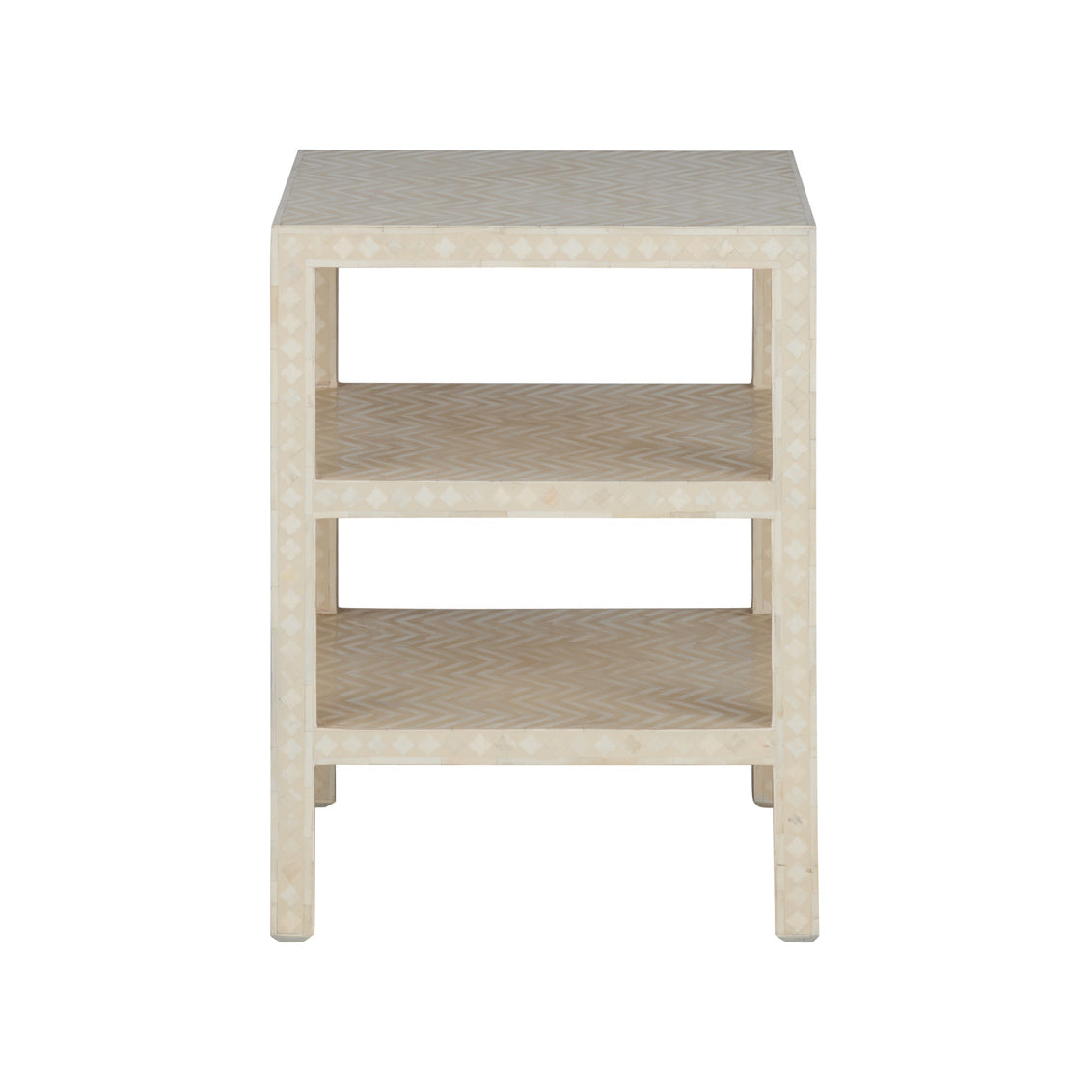 Chelsea House Chevron Inlay Wooden Side Table