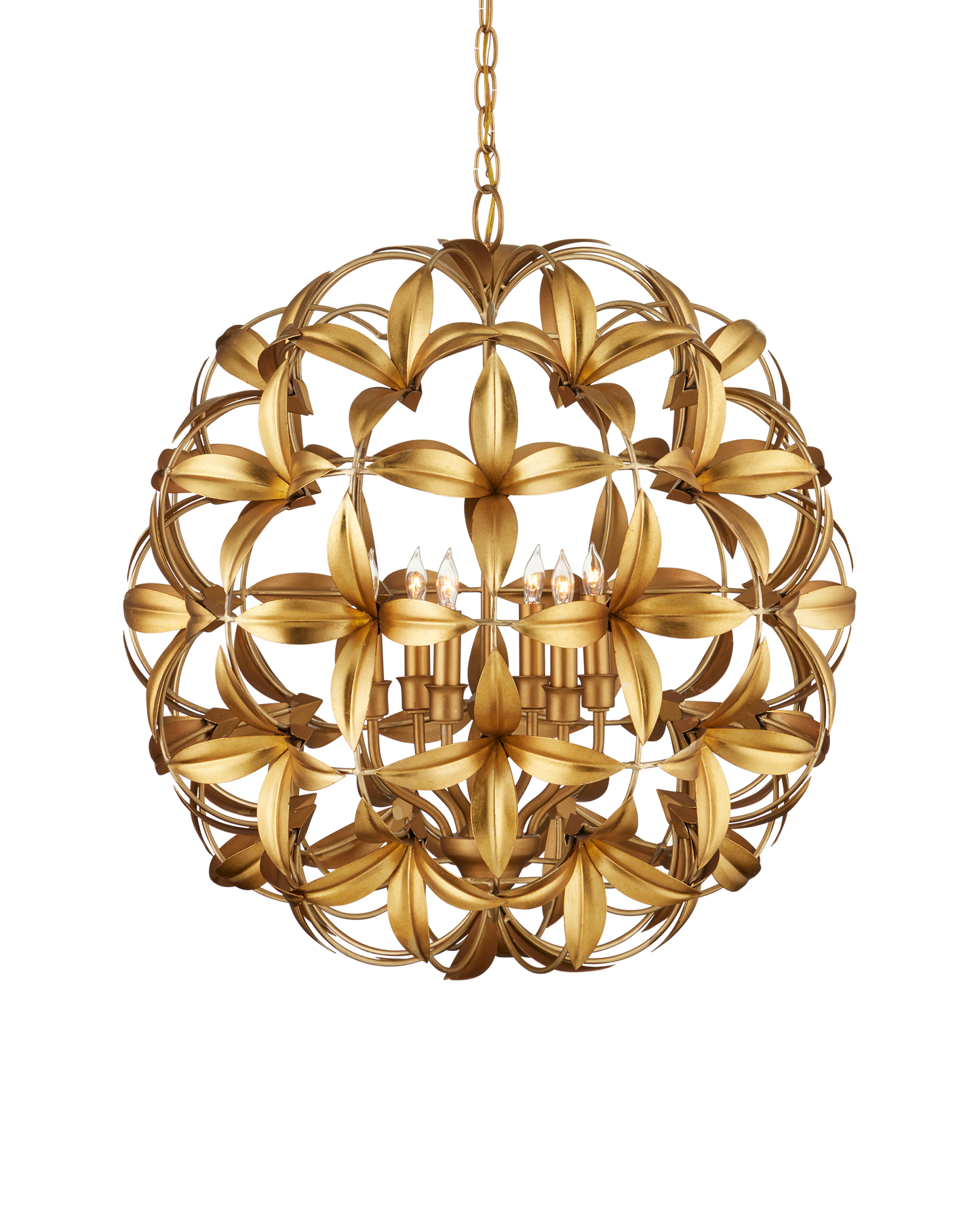 Helenium Orb Iron Gold Chandelier