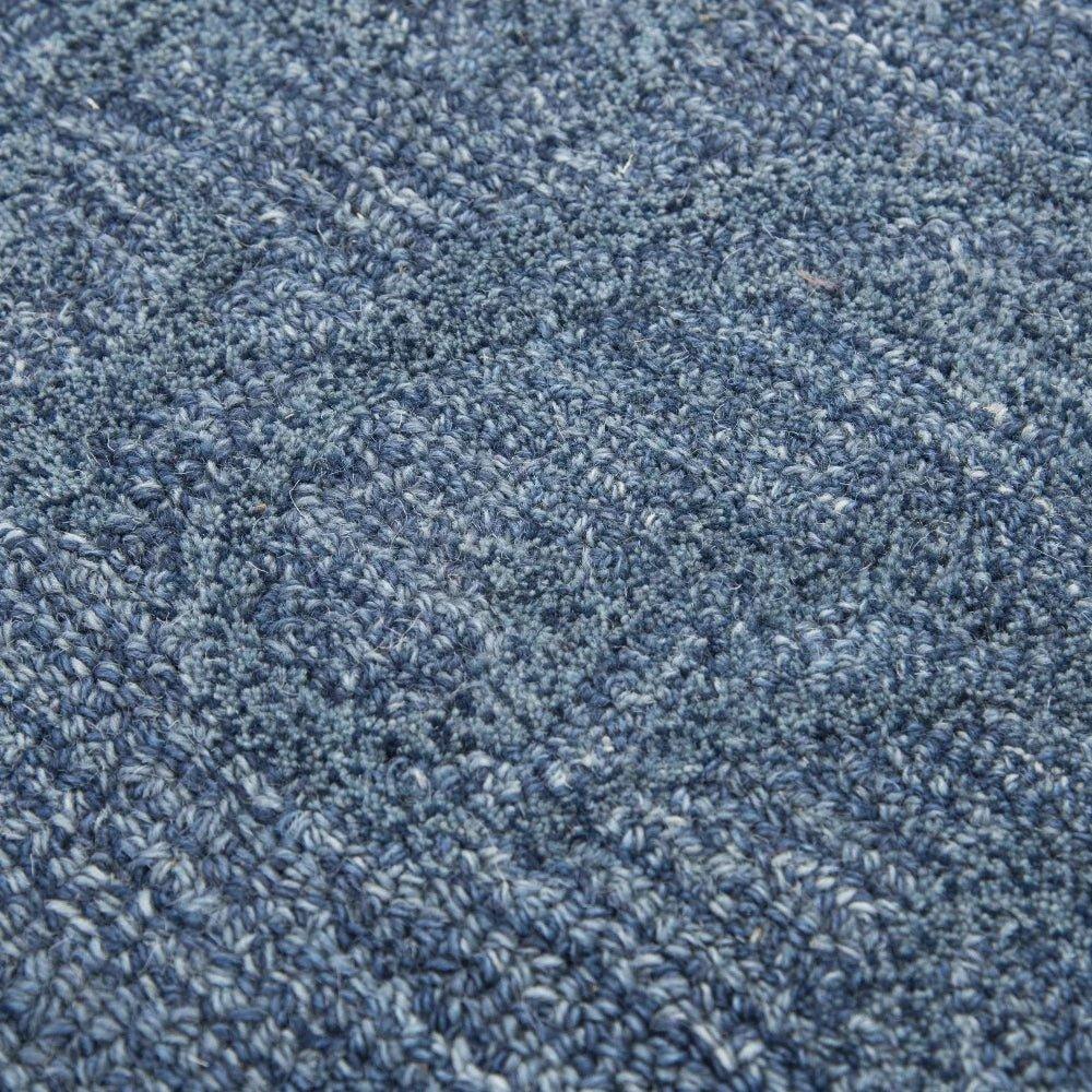 Beme Damask Blue Large Area Rugs For Living Room -- blue