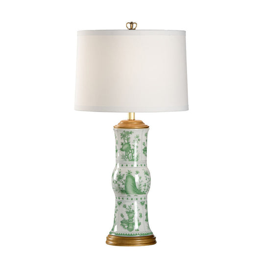 Chelsea House Canton Green Porcelain Table Lamp
