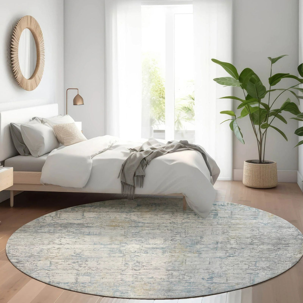 Kaelien Ivory Washable Indoor-Outdoor Rug