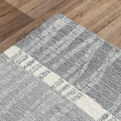 Chiu Stripe Light Gray Area Rugs For Living Room -- gray