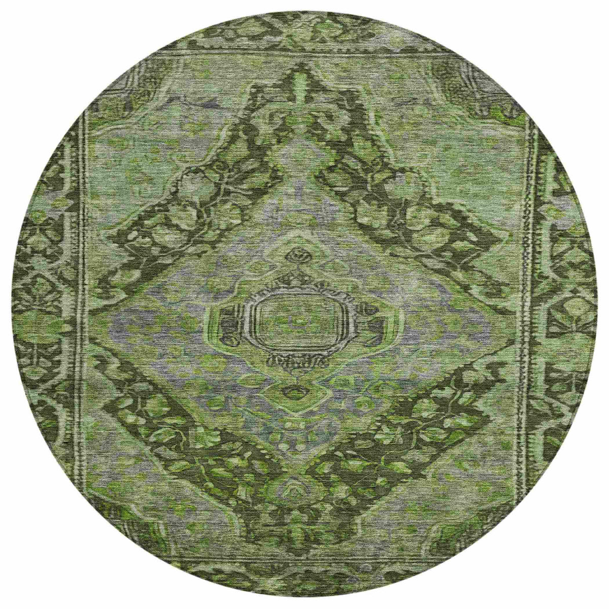 Kaelanor Green Washable Indoor-Outdoor Rug