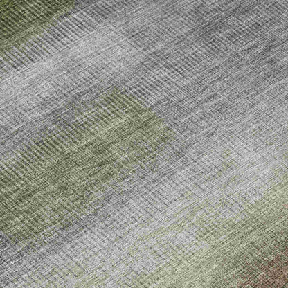 Haelor Gray Washable Indoor-Outdoor Rug