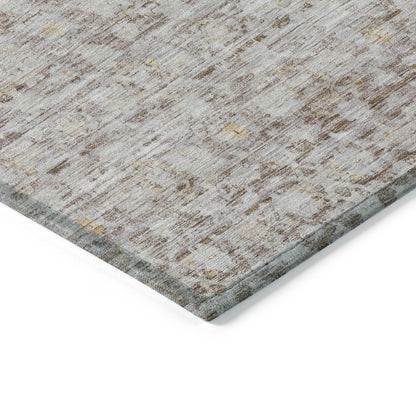 Irior Brown Washable Indoor-Outdoor Rug
