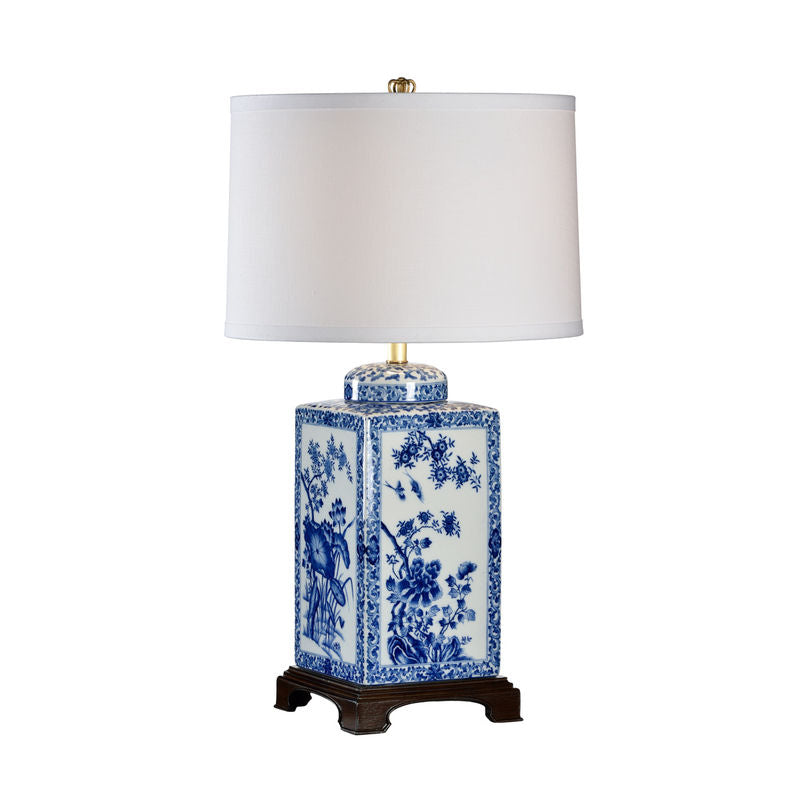 Chelsea House Lotus Blue Stunning Hand-Painted Design Table Lamp